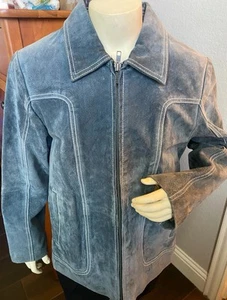 Wilsons Kinder Wildlederjacke schieferblau 100% Leder Größe Large L - Bild 1 von 4
