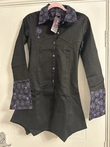 Edward Scissorhands Women’s Web Jacket Dress Size Small Vintage Y2K 90s Goth - Picture 1 of 12