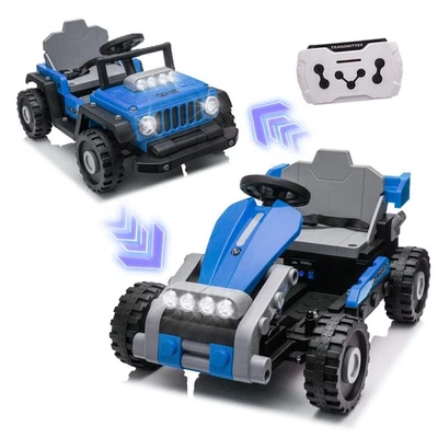 Juguetes eléctricos de paseo en coche de 12 V para niños, niños niñas camión go kart con control remoto, azul Foto 1 de 4