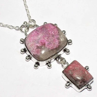 Lovely Cobalt Calcite 925 Silver Plated Gemstone Necklace 21" JW - Image 1 of 3