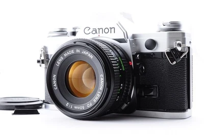 Canon AE-1 Silver / Lens New FD 50mm f/2 Excellent+ SLR 35mm Film Camera Y2854 - Image 1 of 4