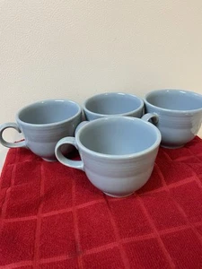 Fiesta Periwinkle Blue 4 oz Teacups Coffee Cups 80's Homer Laughlin Set of 4 - Picture 1 of 5