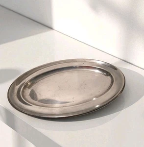 Antique Art Krupp Berndorf Silver Plate Art Deco Oval Serving Tray 1891-1927 18" - Afbeelding 1 van 10