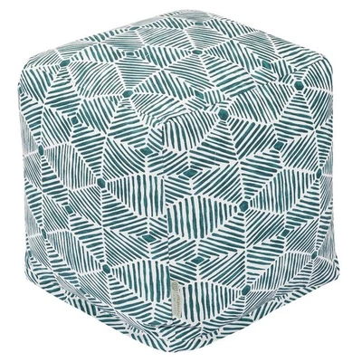 Majestic Home Goods Cube Pouf Charlie Emerald - Image 1 of 4