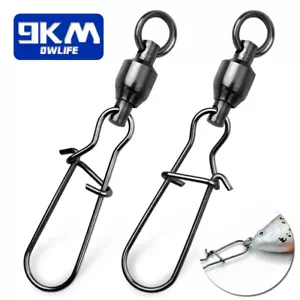20~100Pcs Ball Bearing Swivels Snap with Duo Lock Snap Fishing Tackle 22LB~276LB - Picture 1 of 21