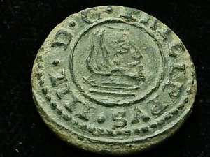 Excavated 1663 BR Philip IV Bust Spanish 4 Maravedis - Segovia - Picture 1 of 6