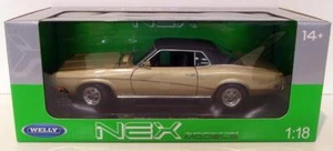 Welly 1/18 Scale Diecast 12521W - 1970 Mercury Cougar XR7 - Gold/Black - Picture 1 of 5