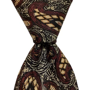 ROBERT TALBOTT Studio Men's 100% Silk Necktie USA Designer PAISLEY Black EUC - Picture 1 of 3