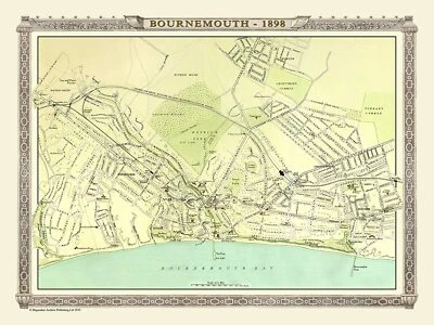 Bournemouth 1898 Map Royal Atlas Collection 1000 Teile Puzzle 690 mm x 480 mm