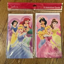 Hallmark Disney Princess Cinderella Snow White Ariel Valentines Day Cards 6 NEW