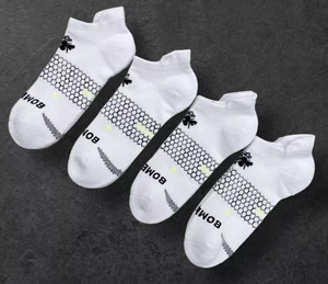 4 Pairs Men's Bombas Running Ankle honeycomb Socks Size Large white - Picture 1 of 1