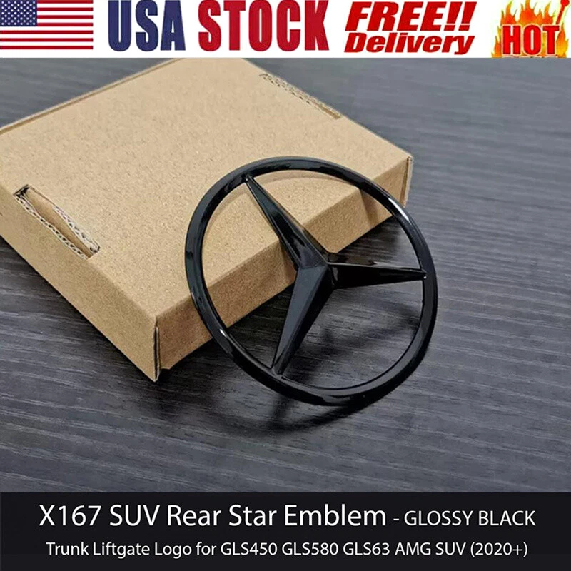 Negro brillante X167 GLS450 GLS580 GLS63 AMG 2020+ emblema estrella trasera maletero original Foto 1 de 4
