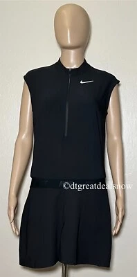 NIKE GOLF Women Stretch Woven Black Dri Fit Sleeveless Romper NEW Size Small - Image 1 of 4