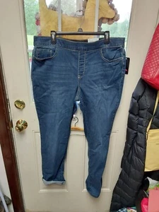 Nuevo con etiquetas Croft & Barrow Mujer Plus Calce Relajado Tiro Medio Denim Jeggings Azul Oscuro 18 - Imagen 1 de 3