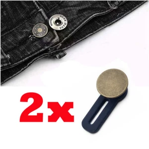 2x Unisex Waist Band Pant Extender Retractable PLAIN Button Trousers Jeans Skirt - Bild 1 von 5