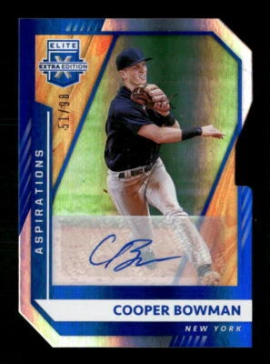 Cooper Bowman 2021 Panini Elite Extra Edition 122 Signatures Aspirations Die Cut - Image 1 of 2