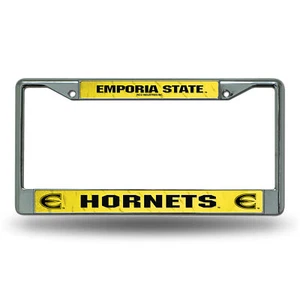 Emporia State Hornets Chrome Metal License Plate Frame - Picture 1 of 5