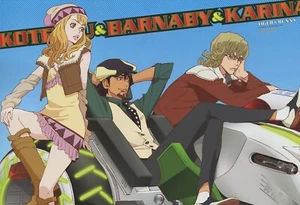 póster promo Tiger & Bunny anime Kaburagi T Kotetsu Barnaby Brooks Jr. Karina - Imagen 1 de 2