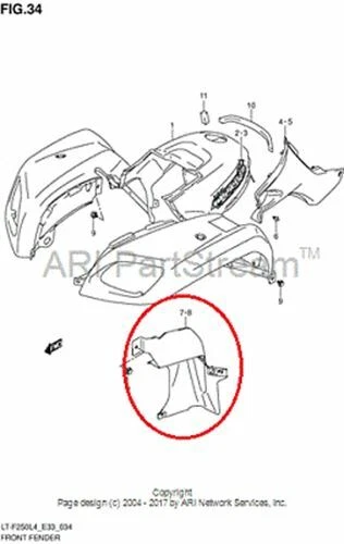 NEW OEM SUZUKI OZARK LT-F 250 LEFT INNER MUD FLAP GUARD - Image 1 of 1