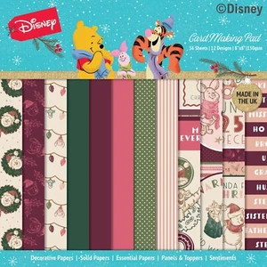 Disney Winnie The Pooh Christmas Scrapbook Card Making Paper 8" 36pgs 12 designs - Picture 1 of 2