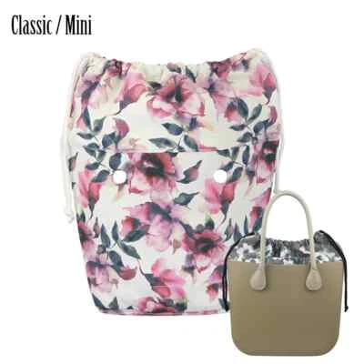 Bolso O con cordón floral inserción de forro interior para organizador clásico grande mini obag Foto 1 de 4