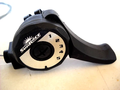 **NOS SUNRACE SLM2SR 5spd THUMB SHIFT RH HANDLEBAR GEAR LEVER/ 170cm CABLE** - Image 1 of 2