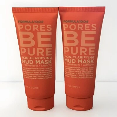 2 -Formula10.0.6 Pores Be Pure Skin Clarifying Mud Mask Strawberry Yarrow 3.4 oz - Image 1 of 4