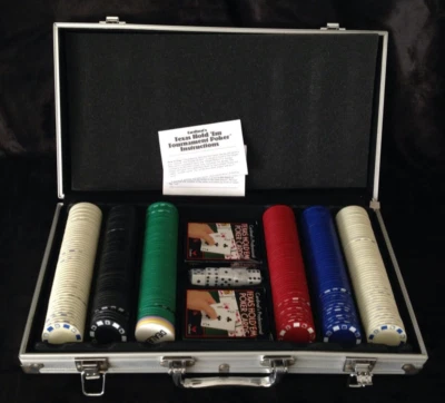 Cardinal's Texas Hold 'em Tournament Poker Set with Metal Briefcase - UNUSED - Image 1 of 4