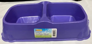 RUFFIN'IT Large Purple Plastic Double Diner 2.5" Deep Pet Feeder - Picture 1 of 3