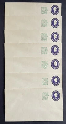 U540 Lot of 7 Surcharged Stamped Envelopes Washington 3c + 1c 1958 - Image 1 of 2