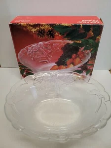 Mikasa Crystal Holiday Bells Oval Bowl 10" Original Box Pre-owned/New - Picture 1 of 12