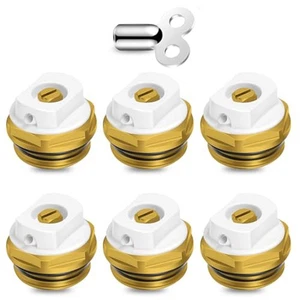 Radiator Air Release Valves 6 Pack Brass Copper 12 Inch Manual Drain Valve - Picture 1 of 10