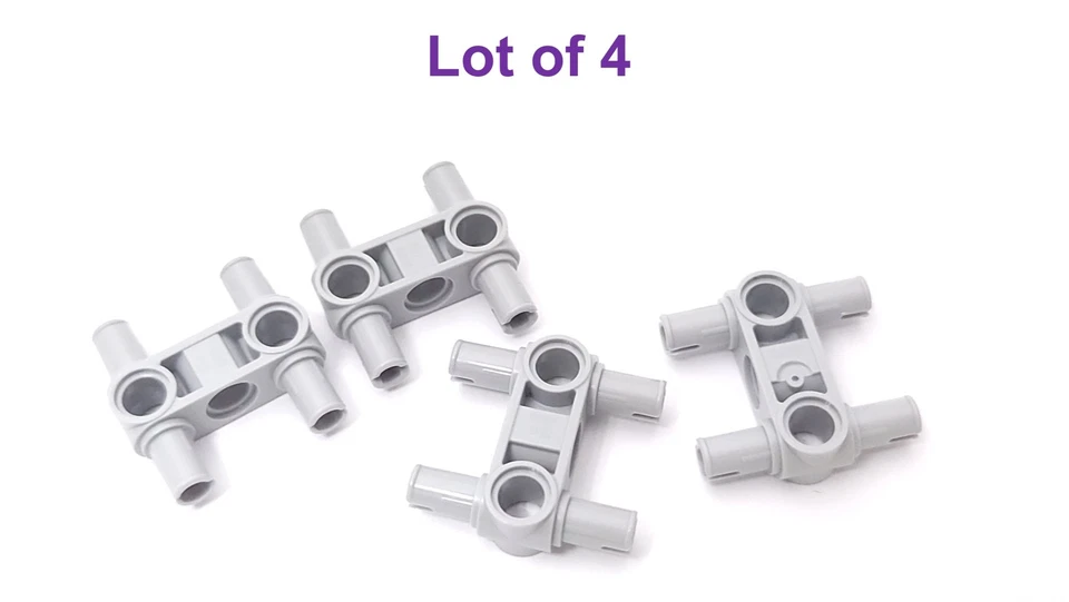 Lego Technic conector de pino perpendicular 3L com 4 pinos cinza azulado claro - Imagem 1 de 1