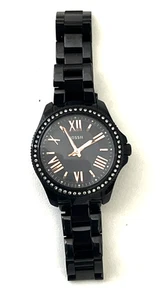 Fossil AM4585 Damenuhr Schwarz Edelstahl 36mm Kristalllünette Roman " - Bild 1 von 16