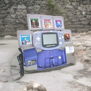 Clear Glacier Nintendo Game Boy Advance GBA Console / charger & Battery+ 5 Games - Picture 1 of 19