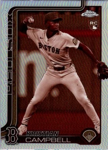 Tarjeta de novato 2025 Topps cromada #171 Kristian Campbell radiocontrol refractor sepia Medias Rojas - Imagen 1 de 2