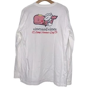 Vineyard Vines Kids Size XL 18 White Valentine’s Day Whale Long Sleeve T-Shirt - Picture 1 of 6