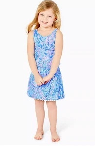 Lilly Pulitzer Girls M (6-7) Mini Jarrett Romper sea-inspired coral reef print - Picture 1 of 5