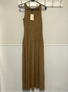 Women's Universal Thread Ribbed Tank Dress Brown Size XS Maxi Tan NEW NWT scoop - Picture 1 of 12