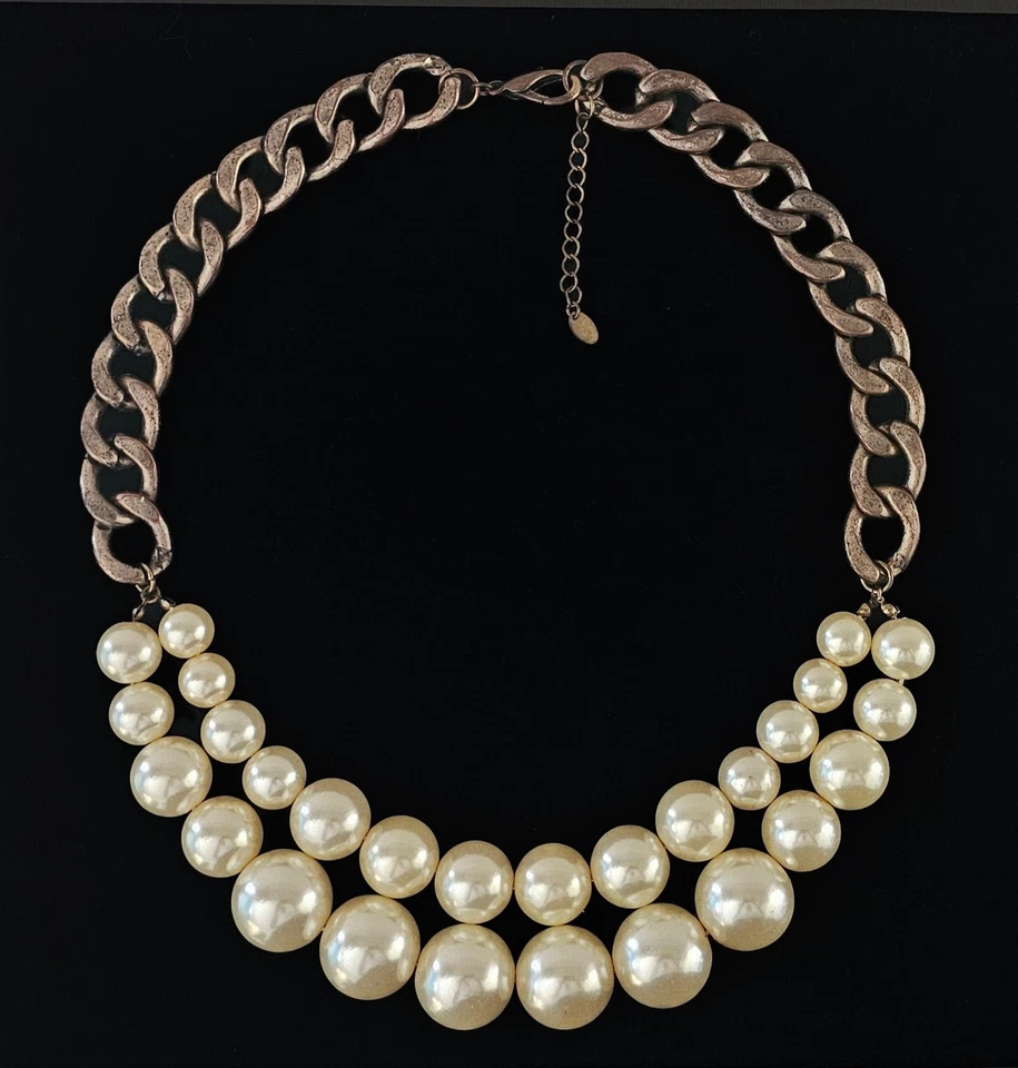 老式24英寸铁质和MAXI珍珠ZARA项链 — 第 1/4 张图片