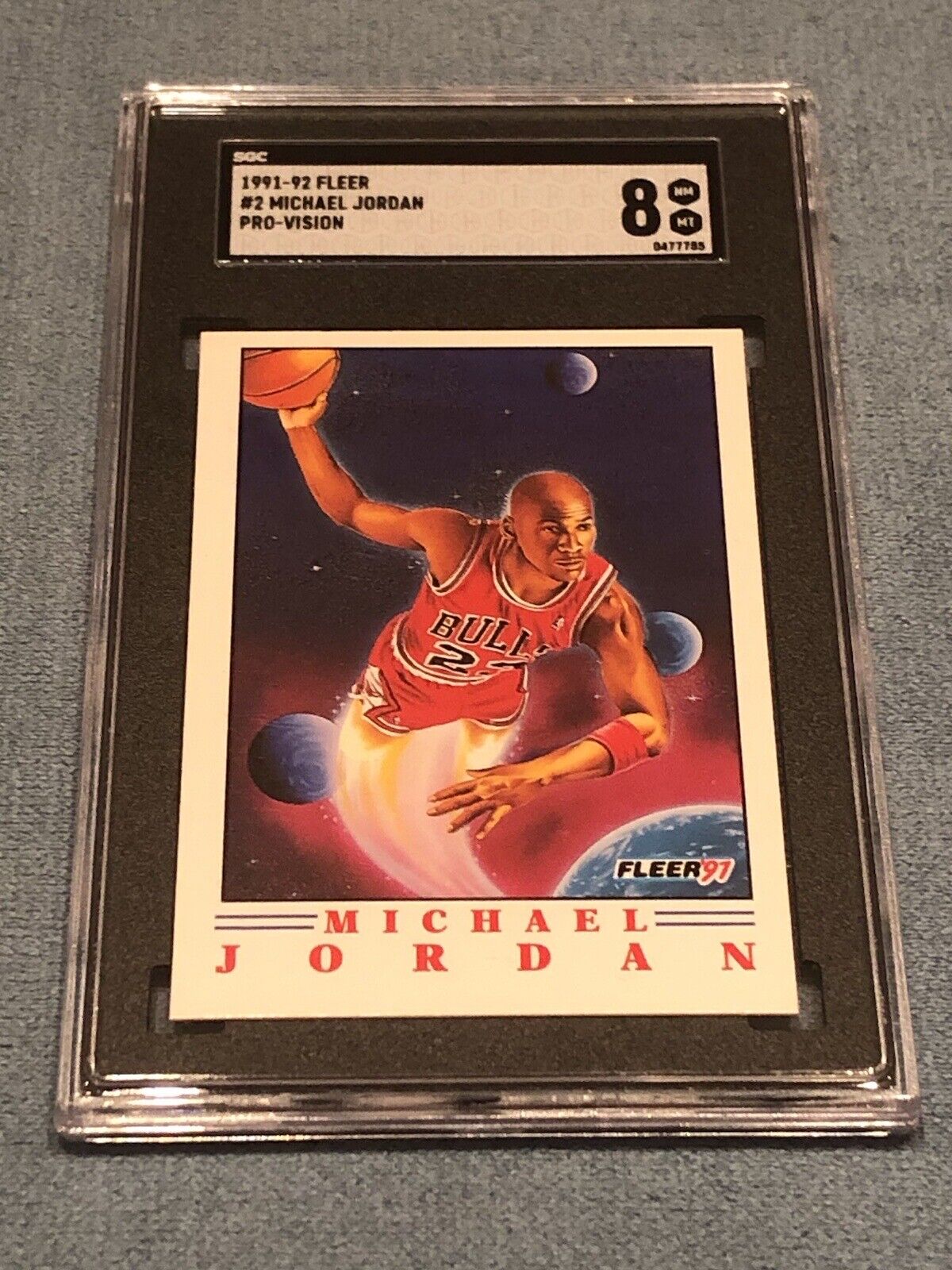 1991-92 Fleer Michael Jordan #2 Pro-Vision Chicago Bulls SGC 8 NM-M