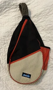 KAVU Rope Sling Bag Black Red Polka Dots Crossbody Purse Tote - Picture 1 of 6