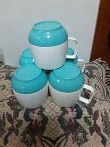 5 VINTAGE DRINKING CUPS THERMO AQUA BOPP-DECKER PLASTICS - Imagen 1 de 4
