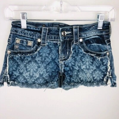 Pantalones Cortos Miss Me Jean Fabulosos Sexy Estampado Brocado Bolsillos con Solapa Elegante 24 Foto 1 de 4