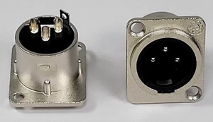 GLS Audio XLR Male Jack Chassis Panel Mount 2 Screw D Series XLR Male 20 PCS - Picture 1 of 2