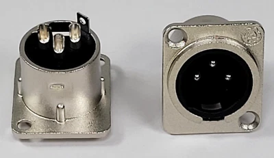 GLS Audio XLR Male Jack Chassis Panel Mount 2 Screw D Series XLR Male 20 PCS - Image 1 of 2