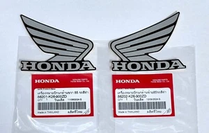 2X Genuine Honda Grey Black Wing Logo Tank Wing 85 MM. Racing Stickers Decals - Bild 1 von 3