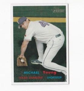 MICHAEL YOUNG 2006 TOPPS HERITAGE BASEBALL - KURZE DRUCKKARTE - KOSTENLOSER VERSAND - Bild 1 von 22