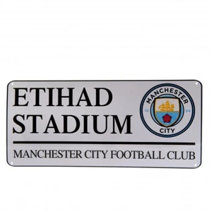 Manchester City FC offizielles Etihad Stadium weißes Straßenschild MCFC Geschenk - Bild 1 von 3