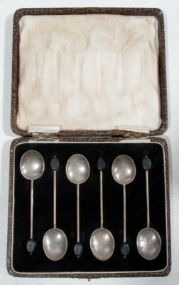 c1934 Birmingham Inglés Esterlina 6 Granos de Café Demi Cucharas Suckling Ltd Foto 1 de 4